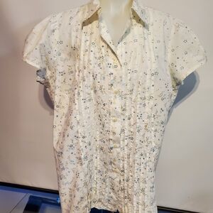 Vintage Tommy Hilfiger Woman White Floral Blouse